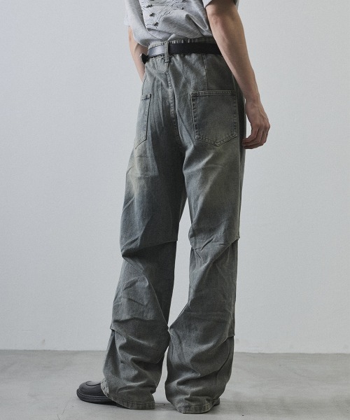 Shoowtime（ショウタイム）の「Curved Seam Straight Denim Pants / カーブシームストレートデニムパンツ（デニムパンツ・メンズ・ライトブルー・MEDIUM/LARGE/X-LARGE）」の9枚目の写真
