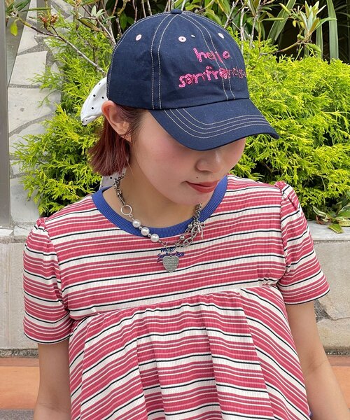 HELLO.SANFRANCISCO(ハローサンフランシスコ)の「【HELLO.SANFRANCISCO/ハローサンフランシスコ】スパンコールロゴリボンキャップ(キャップ・レディース・ピンク/ネイビー/イエロー・ONE SIZE)」の8枚目の写真