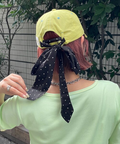 HELLO.SANFRANCISCO(ハローサンフランシスコ)の「【HELLO.SANFRANCISCO/ハローサンフランシスコ】スパンコールロゴリボンキャップ(キャップ・レディース・ピンク/ネイビー/イエロー・ONE SIZE)」の11枚目の写真