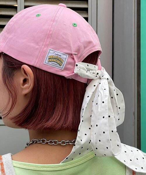 HELLO.SANFRANCISCO(ハローサンフランシスコ)の「【HELLO.SANFRANCISCO/ハローサンフランシスコ】スパンコールロゴリボンキャップ(キャップ・レディース・ピンク/ネイビー/イエロー・ONE SIZE)」の15枚目の写真