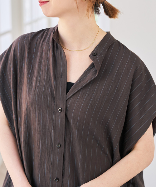 Spick & Span(スピックアンドスパン)の「《別注カラー有り》MARSALAストライプシャツワンピース(ワンピース・レディース・ネイビー/ブラウン・38/36)」の16枚目の写真
