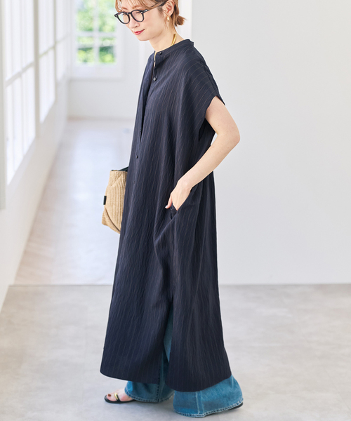 Spick & Span(スピックアンドスパン)の「《別注カラー有り》MARSALAストライプシャツワンピース(ワンピース・レディース・ネイビー/ブラウン・38/36)」の17枚目の写真