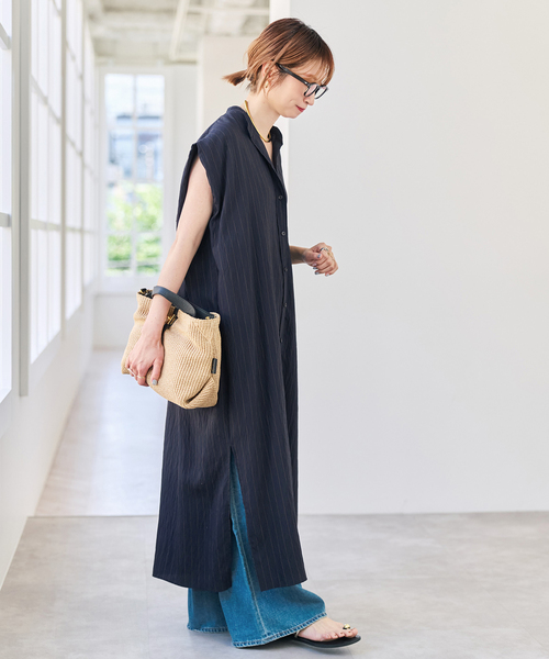 Spick & Span(スピックアンドスパン)の「《別注カラー有り》MARSALAストライプシャツワンピース(ワンピース・レディース・ネイビー/ブラウン・38/36)」の20枚目の写真