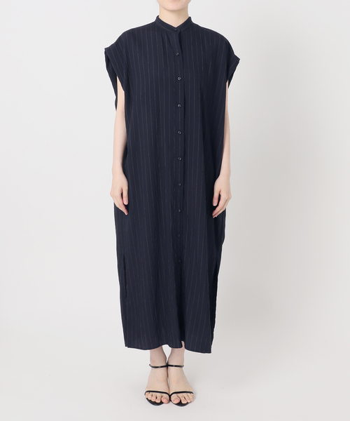 Spick & Span(スピックアンドスパン)の「《別注カラー有り》MARSALAストライプシャツワンピース(ワンピース・レディース・ネイビー/ブラウン・38/36)」の5枚目の写真
