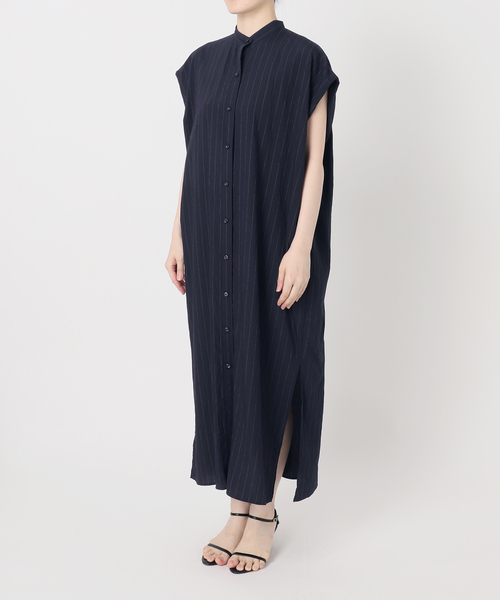 Spick & Span(スピックアンドスパン)の「《別注カラー有り》MARSALAストライプシャツワンピース(ワンピース・レディース・ネイビー/ブラウン・38/36)」の8枚目の写真