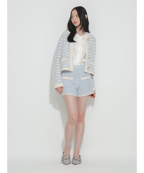 FURFUR(ファーファー)の「ファンシーツイードカーディガン(カーディガン/ボレロ・レディース・ライトブルー/ブラック/アイボリー・F)」の11枚目の写真