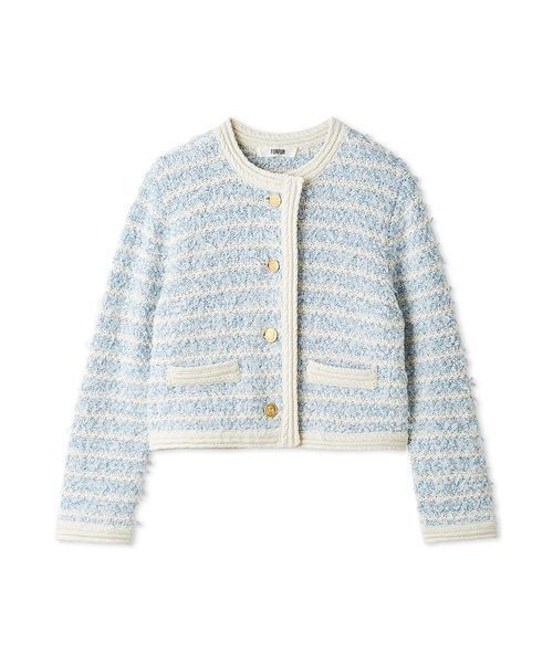 FURFUR(ファーファー)の「ファンシーツイードカーディガン(カーディガン/ボレロ・レディース・ライトブルー/ブラック/アイボリー・F)」の16枚目の写真