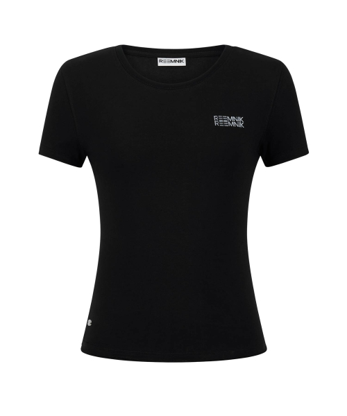 REEMNIK（リームニック）の「MUTE BLANK SHORT-SLEEVED T-SHIRT [BLACK]（Tシャツ/カットソー・レディース・ブラック・SMALL/MEDIUM）」の6枚目の写真