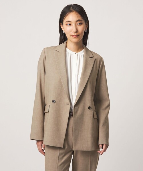 A DAY IN THE LIFE UNITED ARROWS(アデイインザライフユナイテッドアローズ)の「ドビー 2ボタン ダブルジャケット ‐セットアップ対応・ウォッシャブル‐<A DAY IN THE LIFE>(テーラードジャケット・レディース・ネイビー/ベージュ・40/38/36)」の3枚目の写真