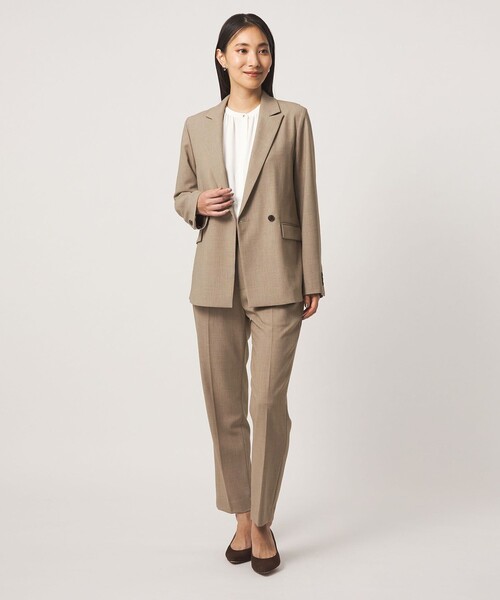 A DAY IN THE LIFE UNITED ARROWS(アデイインザライフユナイテッドアローズ)の「ドビー 2ボタン ダブルジャケット ‐セットアップ対応・ウォッシャブル‐<A DAY IN THE LIFE>(テーラードジャケット・レディース・ネイビー/ベージュ・40/38/36)」の4枚目の写真
