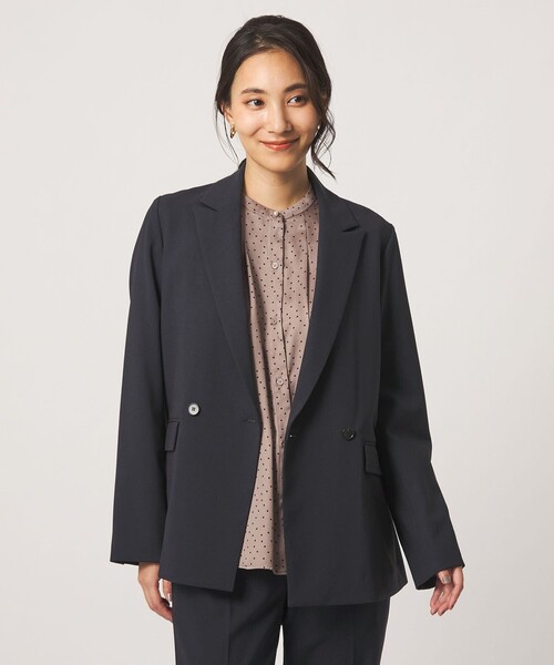 A DAY IN THE LIFE UNITED ARROWS(アデイインザライフユナイテッドアローズ)の「ドビー 2ボタン ダブルジャケット ‐セットアップ対応・ウォッシャブル‐<A DAY IN THE LIFE>(テーラードジャケット・レディース・ネイビー/ベージュ・40/38/36)」の5枚目の写真