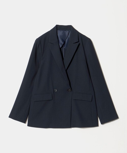 A DAY IN THE LIFE UNITED ARROWS(アデイインザライフユナイテッドアローズ)の「ドビー 2ボタン ダブルジャケット ‐セットアップ対応・ウォッシャブル‐<A DAY IN THE LIFE>(テーラードジャケット・レディース・ネイビー/ベージュ・40/38/36)」の10枚目の写真