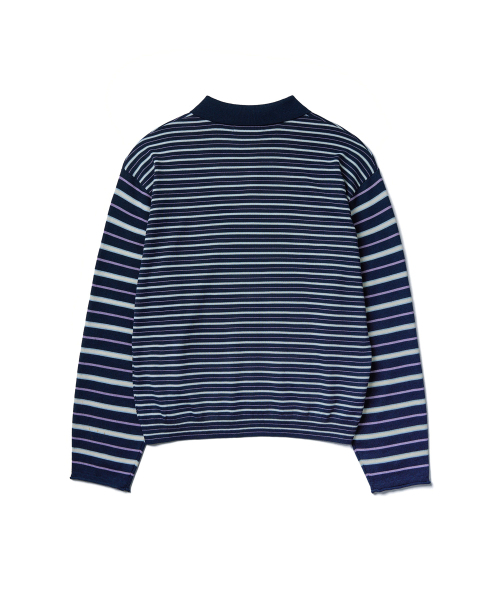 TTUDEMENT(トュードメント)の「STRIPE LONG SLEEVE POLO KNIT_NAVY(ニット/セーター・レディース・その他・FREE)」の5枚目の写真