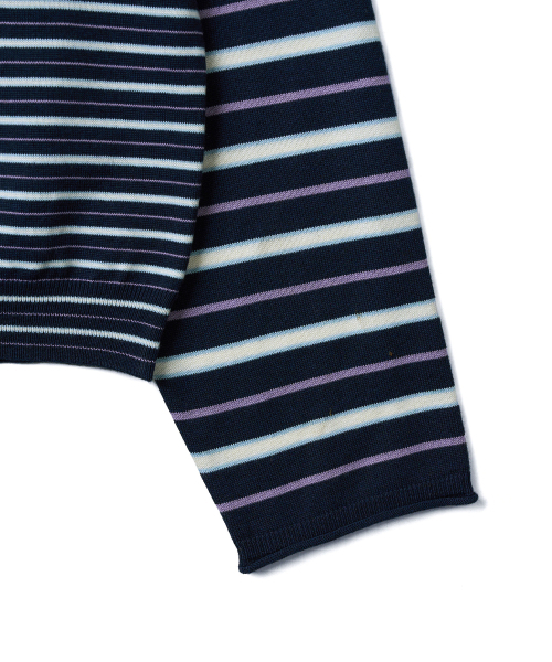 TTUDEMENT(トュードメント)の「STRIPE LONG SLEEVE POLO KNIT_NAVY(ニット/セーター・レディース・その他・FREE)」の8枚目の写真