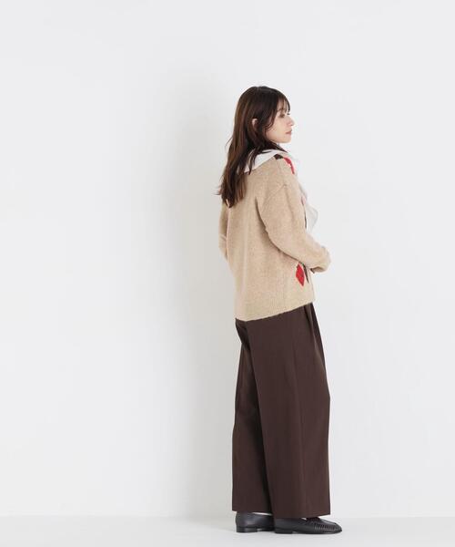 NATURAL BEAUTY BASIC(ナチュラルビューティーベーシック)の「アーガイルカーディガン(カーディガン/ボレロ・レディース・ブラウン系その他/ベージュ系その他・FREE)」の7枚目の写真