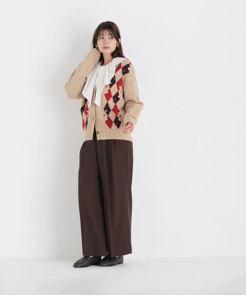 NATURAL BEAUTY BASIC(ナチュラルビューティーベーシック)の「アーガイルカーディガン(カーディガン/ボレロ・レディース・ブラウン系その他/ベージュ系その他・FREE)」の9枚目の写真