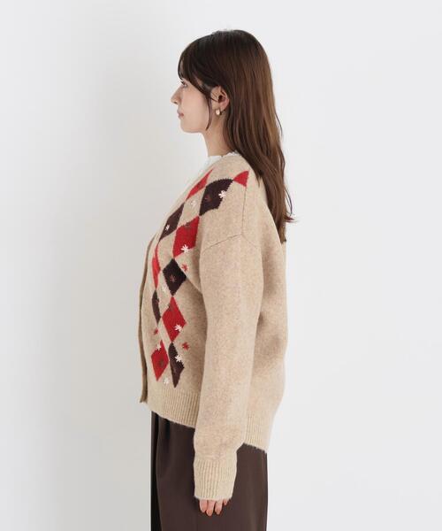 NATURAL BEAUTY BASIC(ナチュラルビューティーベーシック)の「アーガイルカーディガン(カーディガン/ボレロ・レディース・ブラウン系その他/ベージュ系その他・FREE)」の10枚目の写真