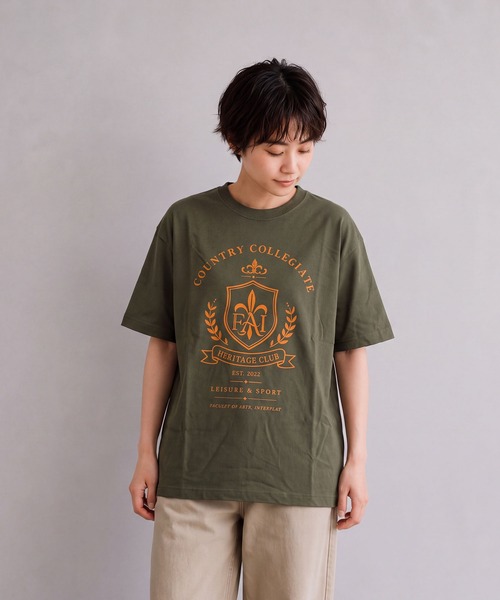 INTERPLAY(インタープレイ)の「【INTERPLAY】Warm Crest S/S Tee(Tシャツ/カットソー・レディース・ブラウン/グリーン/ブラック/ベージュ/ネイビー・LARGE/MEDIUM)」の17枚目の写真