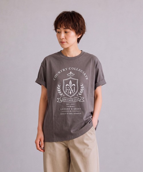 INTERPLAY(インタープレイ)の「【INTERPLAY】Warm Crest S/S Tee(Tシャツ/カットソー・レディース・ブラウン/グリーン/ブラック/ベージュ/ネイビー・LARGE/MEDIUM)」の6枚目の写真