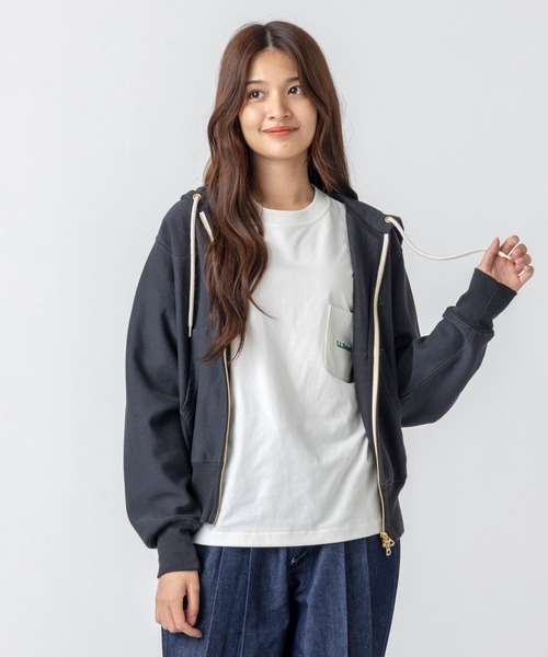 L.L.Bean(エルエルビーン)の「【JAPAN EDITION】ポーテージ・フルジップ・フード・スウェットシャツ(パーカー・レディース・チャコール/グリーン/イエロー/ライトグレー・MEDIUM)」の5枚目の写真