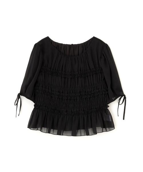 PROPORTION BODY DRESSING(プロポーションボディドレッシング)の「<a>シャーリングフリルパフブラウス / 1216210811(シャツ/ブラウス・レディース・ホワイト/ホワイト系その他/ブラック・FREE)」の11枚目の写真