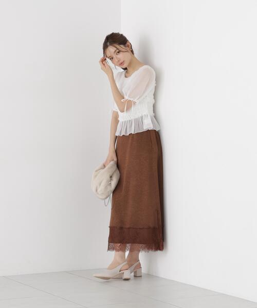 PROPORTION BODY DRESSING(プロポーションボディドレッシング)の「<a>シャーリングフリルパフブラウス / 1216210811(シャツ/ブラウス・レディース・ホワイト/ホワイト系その他/ブラック・FREE)」の16枚目の写真
