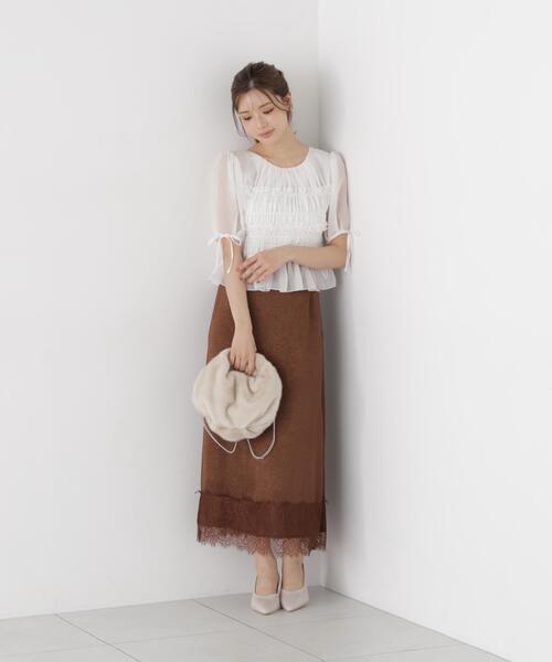 PROPORTION BODY DRESSING(プロポーションボディドレッシング)の「<a>シャーリングフリルパフブラウス / 1216210811(シャツ/ブラウス・レディース・ホワイト/ホワイト系その他/ブラック・FREE)」の17枚目の写真