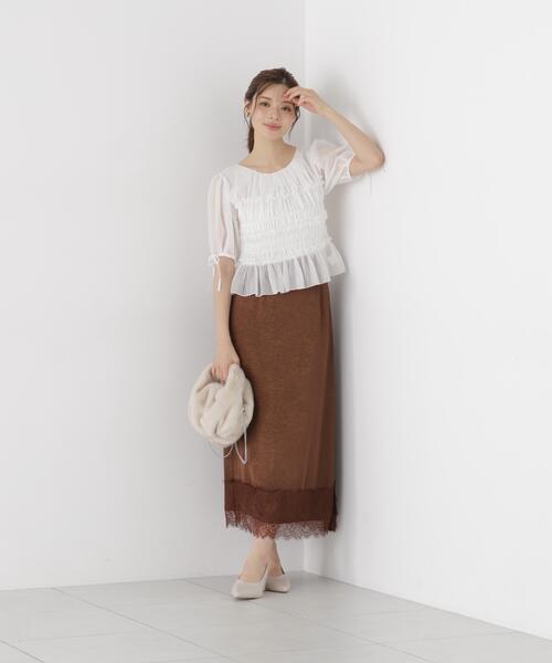 PROPORTION BODY DRESSING(プロポーションボディドレッシング)の「<a>シャーリングフリルパフブラウス / 1216210811(シャツ/ブラウス・レディース・ホワイト/ホワイト系その他/ブラック・FREE)」の18枚目の写真