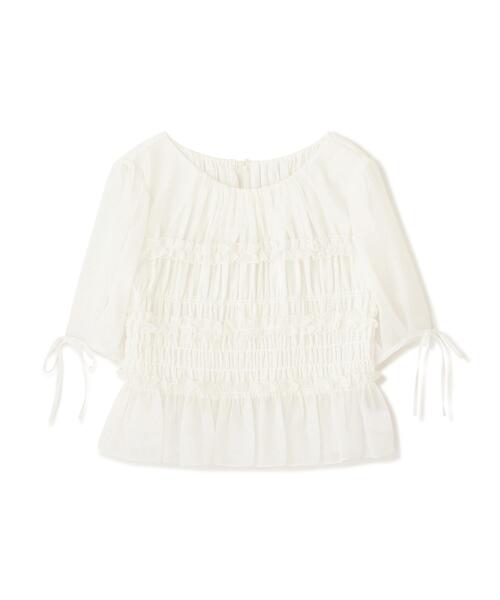 PROPORTION BODY DRESSING（プロポーションボディドレッシング）の「＜ａ＞シャーリングフリルパフブラウス / 1216210811（シャツ/ブラウス・レディース・ホワイト/ホワイト系その他/ブラック・FREE）」の6枚目の写真