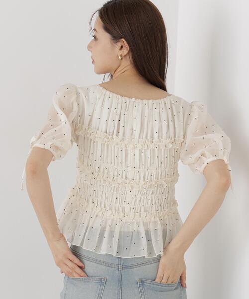PROPORTION BODY DRESSING（プロポーションボディドレッシング）の「＜ａ＞シャーリングフリルパフブラウス / 1216210811（シャツ/ブラウス・レディース・ホワイト/ホワイト系その他/ブラック・FREE）」の10枚目の写真