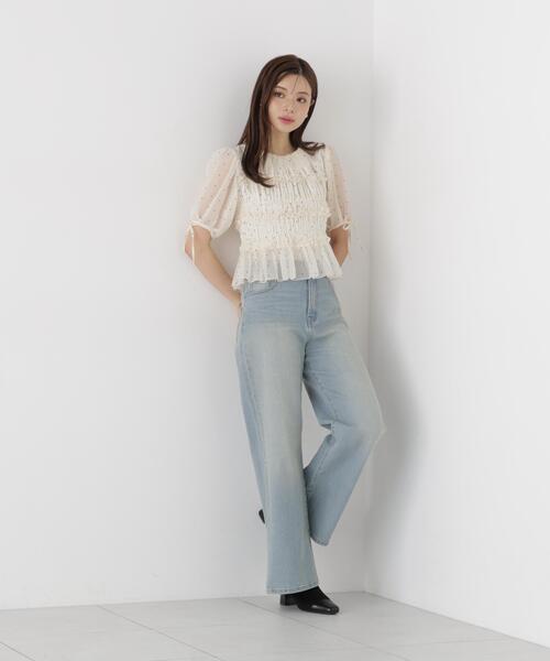 PROPORTION BODY DRESSING（プロポーションボディドレッシング）の「＜ａ＞シャーリングフリルパフブラウス / 1216210811（シャツ/ブラウス・レディース・ホワイト/ホワイト系その他/ブラック・FREE）」の11枚目の写真