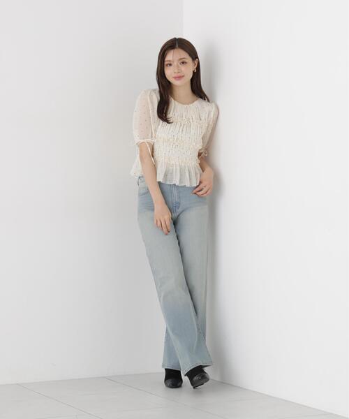 PROPORTION BODY DRESSING（プロポーションボディドレッシング）の「＜ａ＞シャーリングフリルパフブラウス / 1216210811（シャツ/ブラウス・レディース・ホワイト/ホワイト系その他/ブラック・FREE）」の12枚目の写真