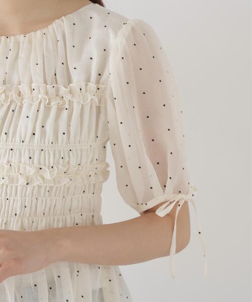 PROPORTION BODY DRESSING（プロポーションボディドレッシング）の「＜ａ＞シャーリングフリルパフブラウス / 1216210811（シャツ/ブラウス・レディース・ホワイト/ホワイト系その他/ブラック・FREE）」の18枚目の写真