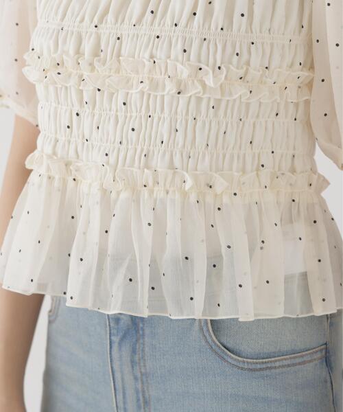 PROPORTION BODY DRESSING（プロポーションボディドレッシング）の「＜ａ＞シャーリングフリルパフブラウス / 1216210811（シャツ/ブラウス・レディース・ホワイト/ホワイト系その他/ブラック・FREE）」の19枚目の写真
