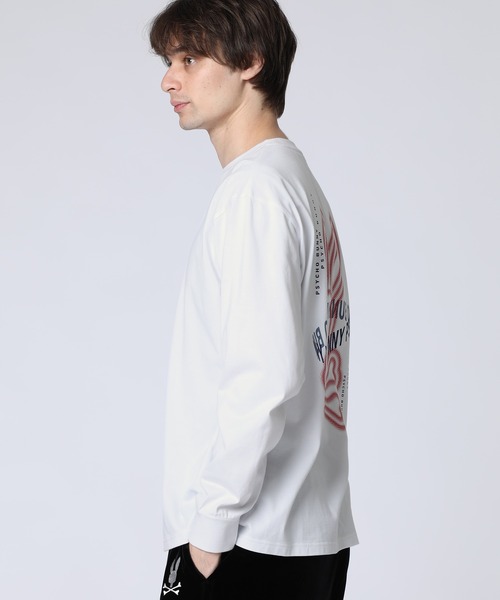 Psycho Bunny(サイコバニー)の「ピマ天竺 ユニバーサルグラフィックロングスリーブTシャツ(Tシャツ/カットソー・メンズ・ホワイト/ライトブルー/ブラック・MEDIUM/SMALL/X-LARGE/LARGE)」の5枚目の写真