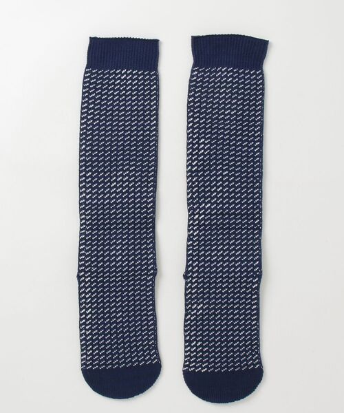 fridge（フリッジ）の「【Parrmark】パーマーク BIRDSEYE LONG SOX（ソックス/靴下・メンズ・ネイビー/ホワイト・ONE SIZE）」の2枚目の写真