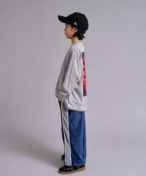 PAIRMANON STREET(ペアマノンストリート)の「【90-160cm】ベロア 配色デザイン ワイドストレートパンツ【PAIRMANON STREET】(その他パンツ・キッズ・ブラウン/グレー/パープル/ネイビー・130/140/110/120/150/160/100/90)」の16枚目の写真