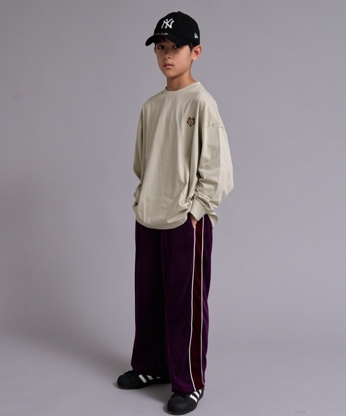 PAIRMANON STREET(ペアマノンストリート)の「【90-160cm】ベロア 配色デザイン ワイドストレートパンツ【PAIRMANON STREET】(その他パンツ・キッズ・ブラウン/グレー/パープル/ネイビー・130/140/110/120/150/160/100/90)」の19枚目の写真