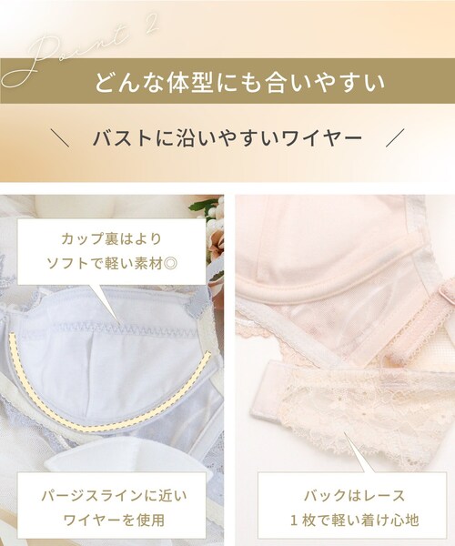Risa Magli(リサマリ)の「ティターニア ブラジャー (B-C) <N Make Type>(ブラジャー・レディース・ブルー/ベビーピンク/ダークグレー・B75/C70/B70/B65/C75/C65)」の21枚目の写真