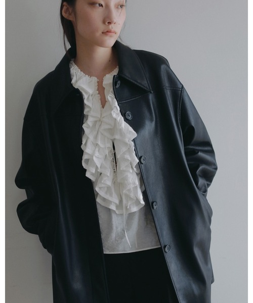 anuke（アンヌーク）の「2way Frill Blouse（シャツ/ブラウス・レディース・ホワイト/ブラック・FREE）」の12枚目の写真