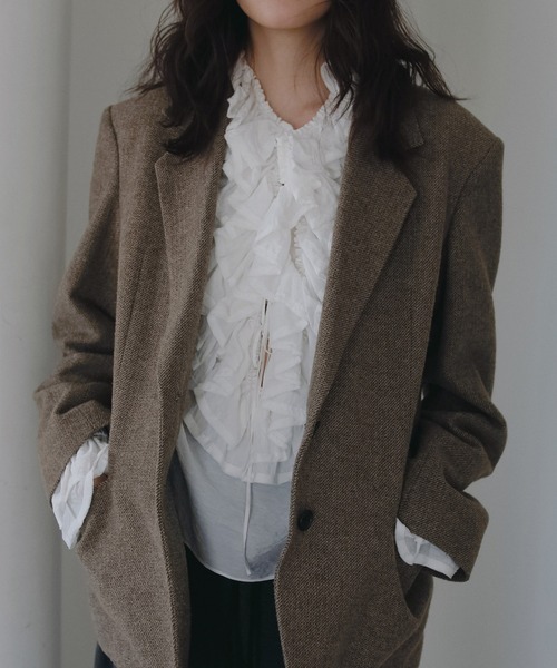 anuke（アンヌーク）の「2way Frill Blouse（シャツ/ブラウス・レディース・ホワイト/ブラック・FREE）」の15枚目の写真