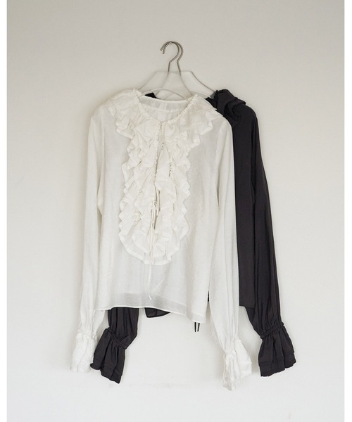 anuke（アンヌーク）の「2way Frill Blouse（シャツ/ブラウス・レディース・ホワイト/ブラック・FREE）」の16枚目の写真