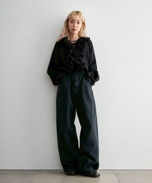 anuke（アンヌーク）の「2way Frill Blouse（シャツ/ブラウス・レディース・ホワイト/ブラック・FREE）」の21枚目の写真