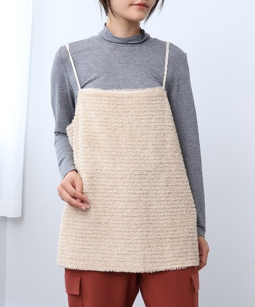 leswel(レスウェル)の「【M~5L】フェザーキャミブラウス(シャツ/ブラウス・レディース・ベージュ/ブラック・3L/LL/L/M/5L/4L)」の4枚目の写真