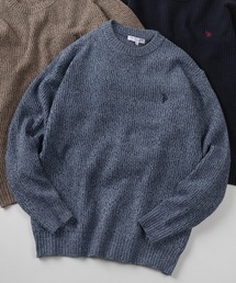 U.S. POLO ASSN.（ユーエスポロアッスン）の「【80】【U.S. POLO ASSN./ユーエスポロアッスン】メランジ クルーネックニット/ミックスニット/ローゲージ/畦編み/ざっくり/ユニセックス/レディース/メンズ（ニット/セーター）」