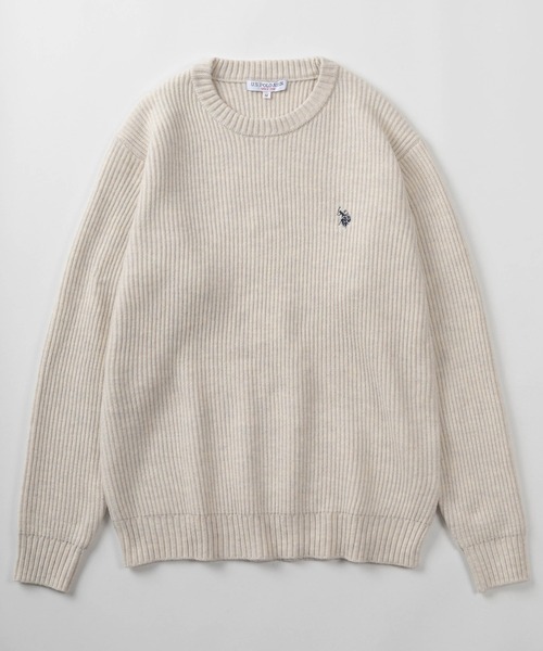 U.S. POLO ASSN.(ユーエスポロアッスン)の「【80】【U.S. POLO ASSN./ユーエスポロアッスン】メランジ クルーネックニット/ミックスニット/ローゲージ/畦編み/ざっくり/ユニセックス/レディース/メンズ(ニット/セーター・メンズ・ネイビー/アイボリー/ブルー/ブラウン/ワイン/ブラック・M/L)」の7枚目の写真