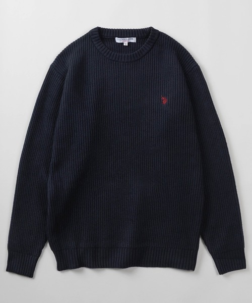 U.S. POLO ASSN.(ユーエスポロアッスン)の「【80】【U.S. POLO ASSN./ユーエスポロアッスン】メランジ クルーネックニット/ミックスニット/ローゲージ/畦編み/ざっくり/ユニセックス/レディース/メンズ(ニット/セーター・メンズ・ネイビー/アイボリー/ブルー/ブラウン/ワイン/ブラック・M/L)」の15枚目の写真