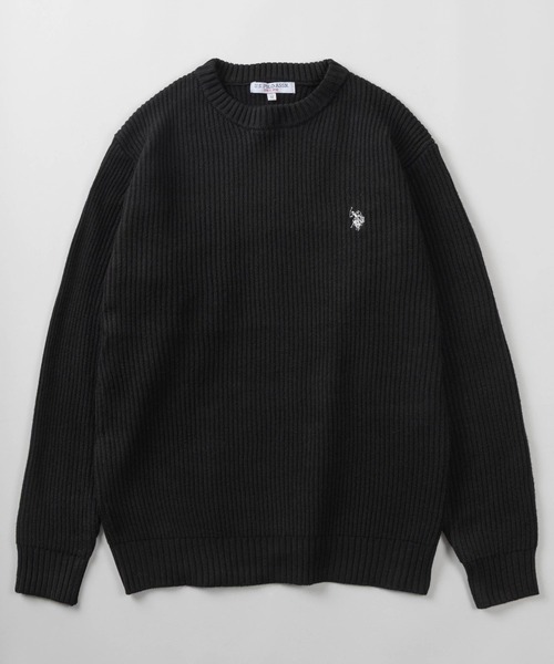 U.S. POLO ASSN.(ユーエスポロアッスン)の「【80】【U.S. POLO ASSN./ユーエスポロアッスン】メランジ クルーネックニット/ミックスニット/ローゲージ/畦編み/ざっくり/ユニセックス/レディース/メンズ(ニット/セーター・メンズ・ネイビー/アイボリー/ブルー/ブラウン/ワイン/ブラック・M/L)」の9枚目の写真