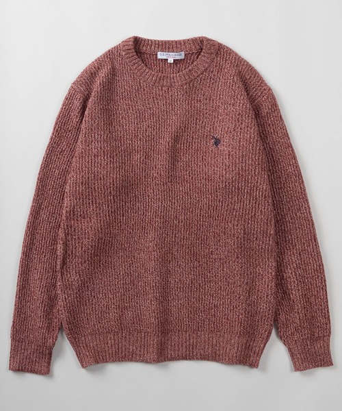 U.S. POLO ASSN.(ユーエスポロアッスン)の「【80】【U.S. POLO ASSN./ユーエスポロアッスン】メランジ クルーネックニット/ミックスニット/ローゲージ/畦編み/ざっくり/ユニセックス/レディース/メンズ(ニット/セーター・メンズ・ネイビー/アイボリー/ブルー/ブラウン/ワイン/ブラック・M/L)」の11枚目の写真