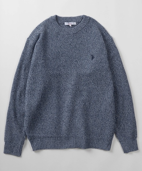 U.S. POLO ASSN.(ユーエスポロアッスン)の「【80】【U.S. POLO ASSN./ユーエスポロアッスン】メランジ クルーネックニット/ミックスニット/ローゲージ/畦編み/ざっくり/ユニセックス/レディース/メンズ(ニット/セーター・メンズ・ネイビー/アイボリー/ブルー/ブラウン/ワイン/ブラック・M/L)」の13枚目の写真